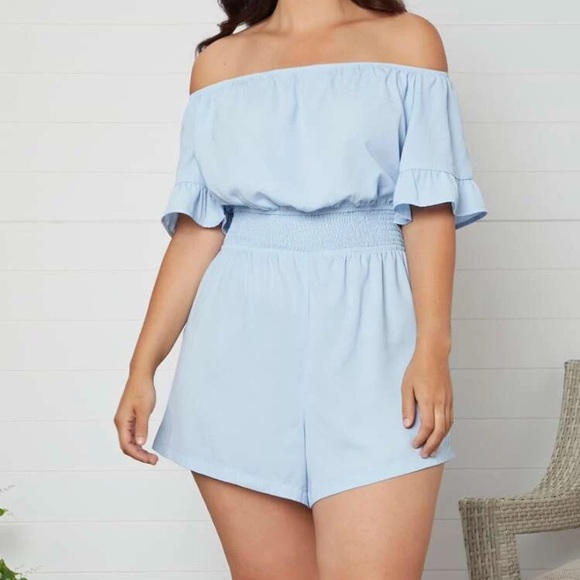 Plus Off The Shoulder Romper - Picture 5 of 11